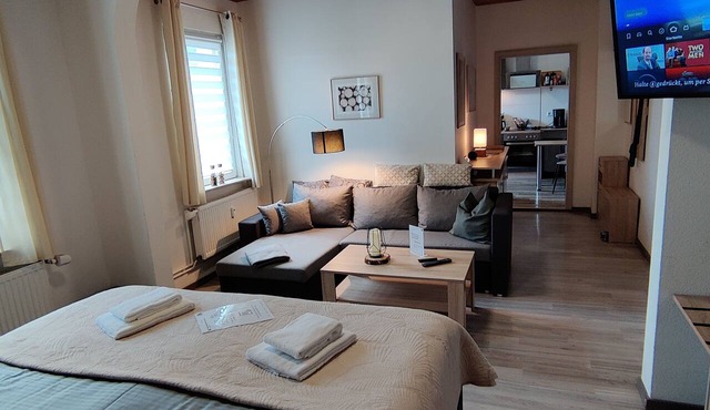 Enjoy our modern apartment with balcony