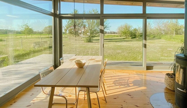 Natural wooden house with panoramic view