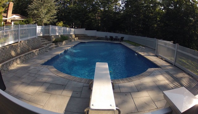 Private heated pool, fireplace, AC, pet-friendly, WiFi, BBQ, and garden retreat.